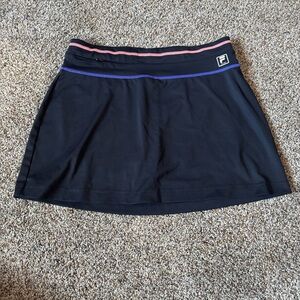 FILA Women's Black Mini Skirt with Pink and Blue Trim size small workout gym